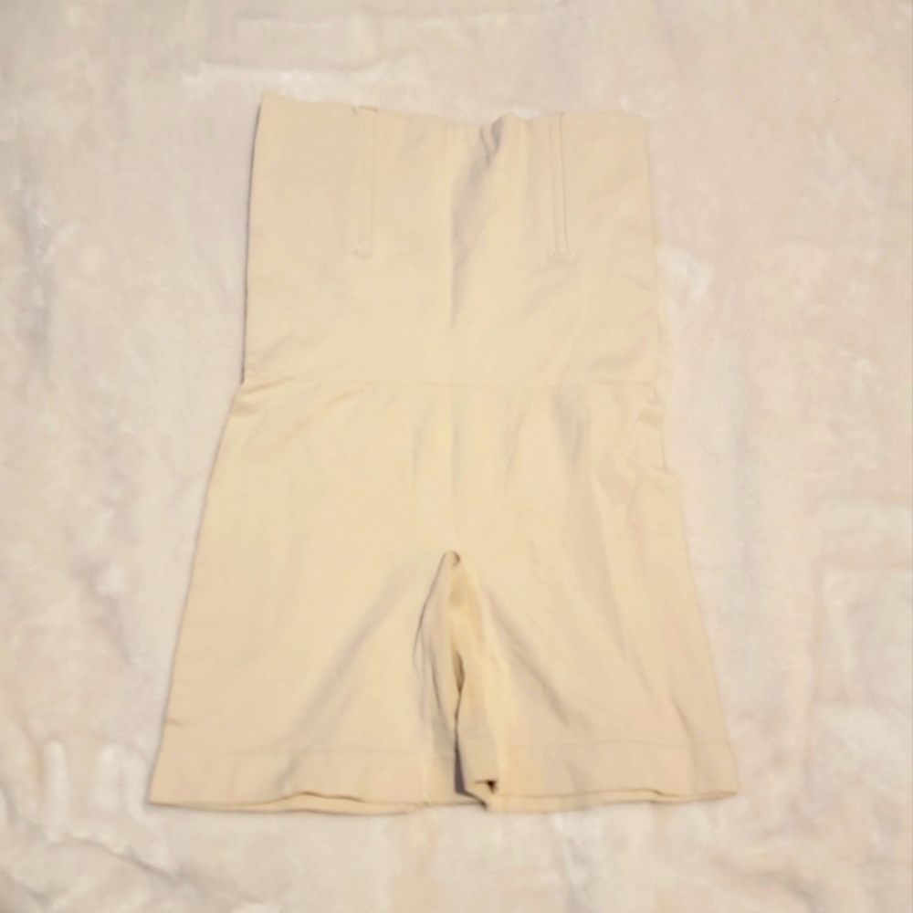 Beige High Waisted Shapewear Shorts